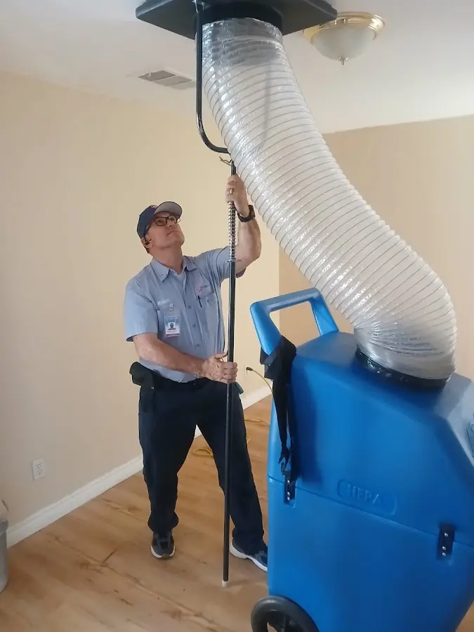 Mini Split Installation technician using HEPA equipment in Camarillo